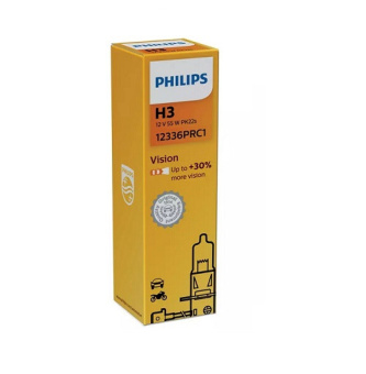 Лампа автомобильная H3 12V- 55W (PK22s) Vision (Premium) (Philips) Лампа автомобильная H3 12V- 55W (PK22s) Vision (Premium) (Philips)